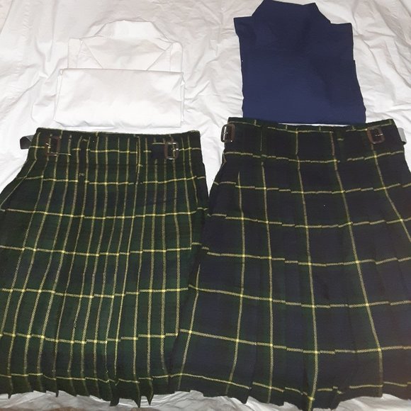 Scot Kilt Plaid, Modern Gordon Tartan: Green Blue Black Yellow, Ren Faire - Picture 6 of 14